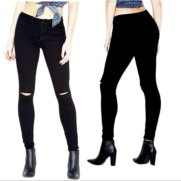 Guess Women’s Black Knee Ripped/Distressed Skinny Jeans Size 30 - Picture 1 of 16